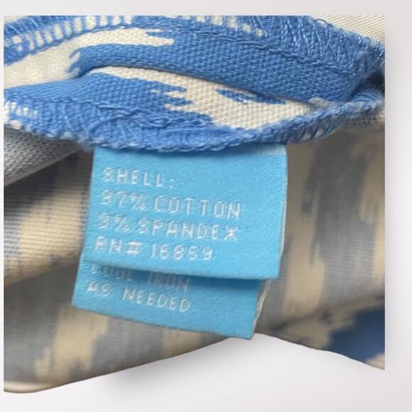 J. McLaughlin Diamond Patterned Scalloped Shorts Womens Size‎ 4 Blue White - Picture 11 of 11